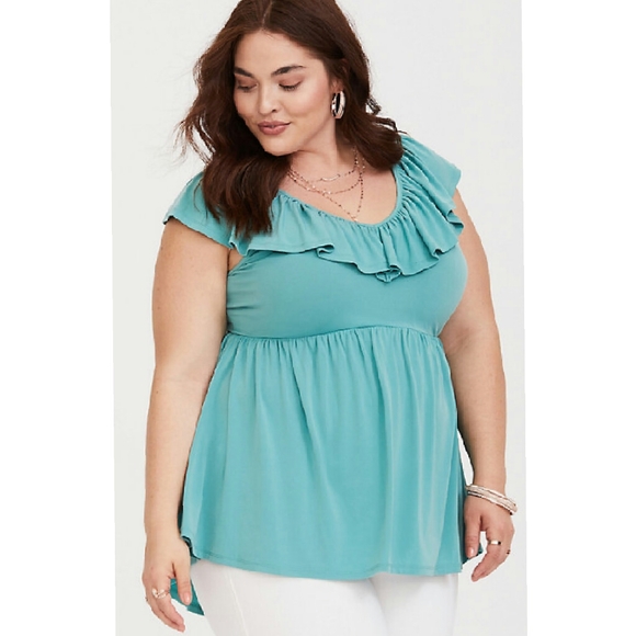 Torrid baby doll ruffle off shoulder top - Picture 1 of 8